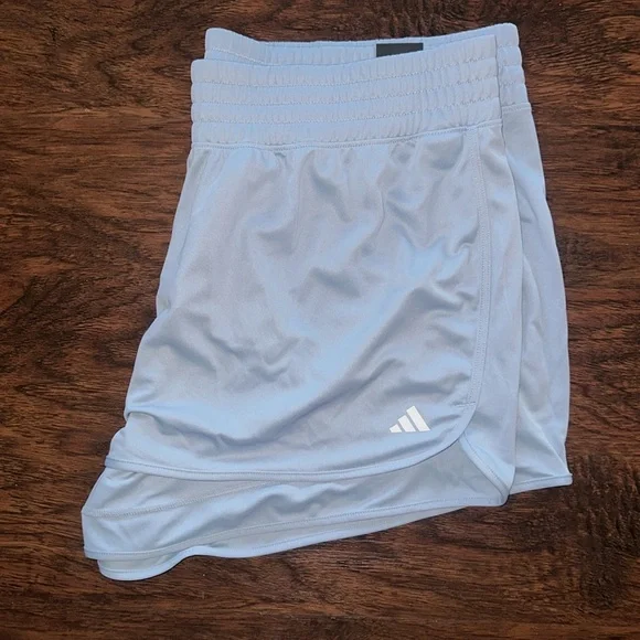 NWT Adidas Plus Size Light Blue High-Rise Pacer Shorts (3X) - Picture 2 of 5